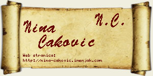 Nina Caković vizit kartica